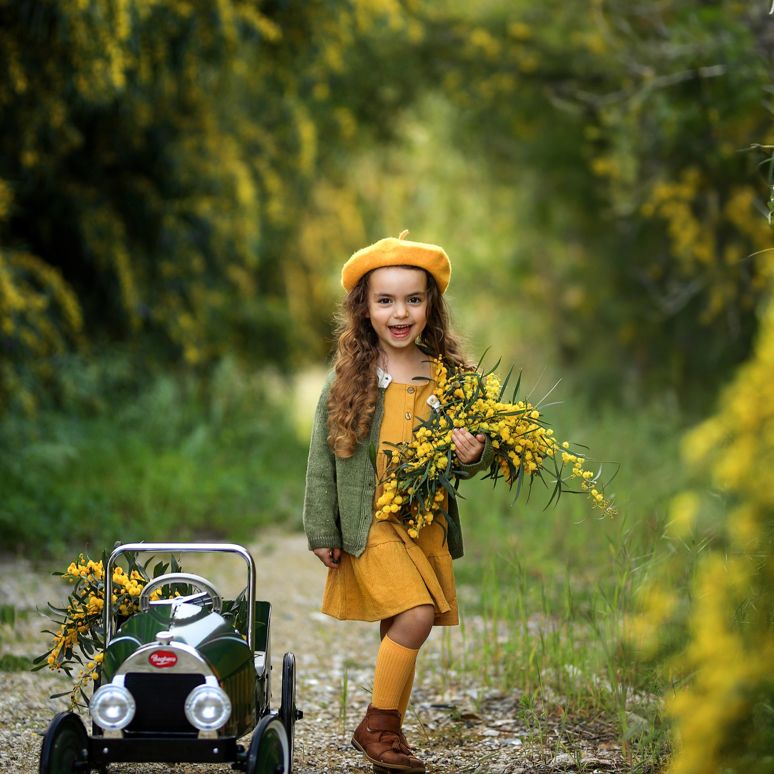 Photoshooting in mimosa