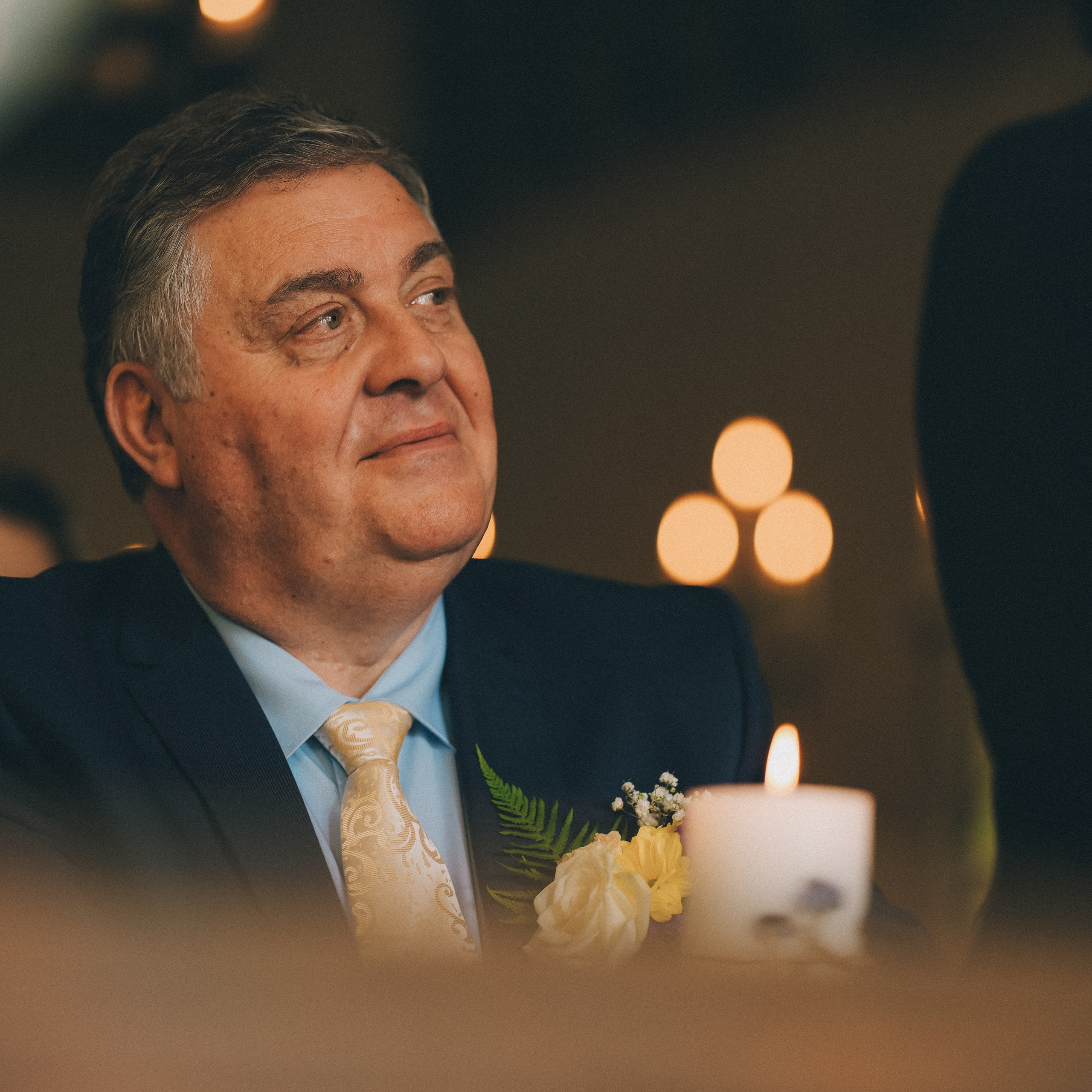 Brides father at the wedding ceremony in church
