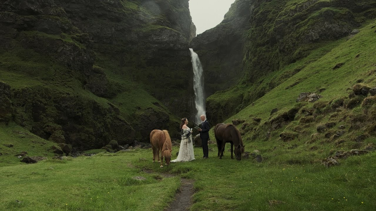 Iceland Elopement at Black Sand Beach. Iceland elopement photographer & videographer