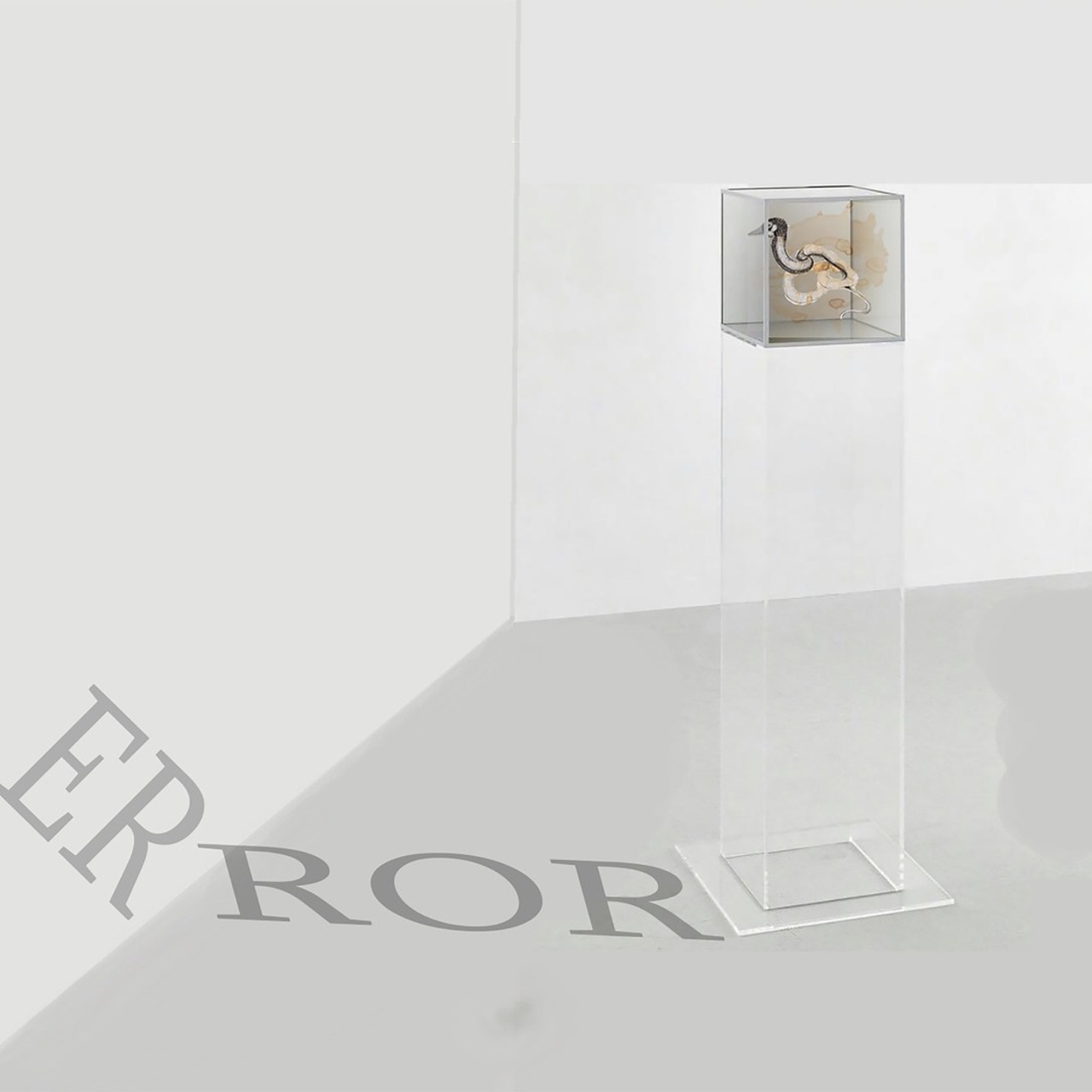 A haunting installation by {$M} merging Vivienne Westwood’s punk ethos with genetic engineering dystopia. Ten aquarium-encased bioforms cast a unified ‘ERROR’ shadow, critiquing the 4th Industrial Revolution’s paradox: each algorithmic ‘advance’ renders humanity obsolete. The work visualizes innovation as a series of black boxes—sleek containers hiding irreversible mutations, where progress and erasure become synonymous.