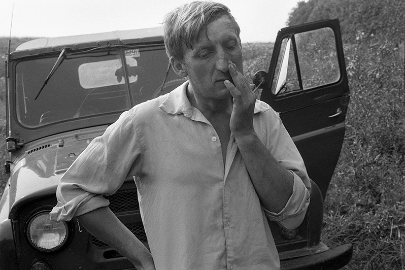 Uazik driver, Chukhlomskiy district, Kostroma Region, Russian SFSR. July 1989