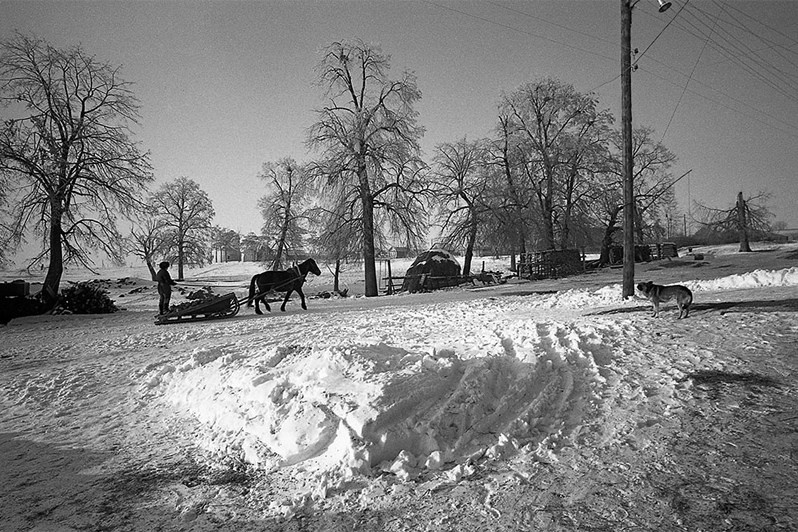 Зима в деревне Паново, Зеленодольский район, Татарстан, Россия. 1985