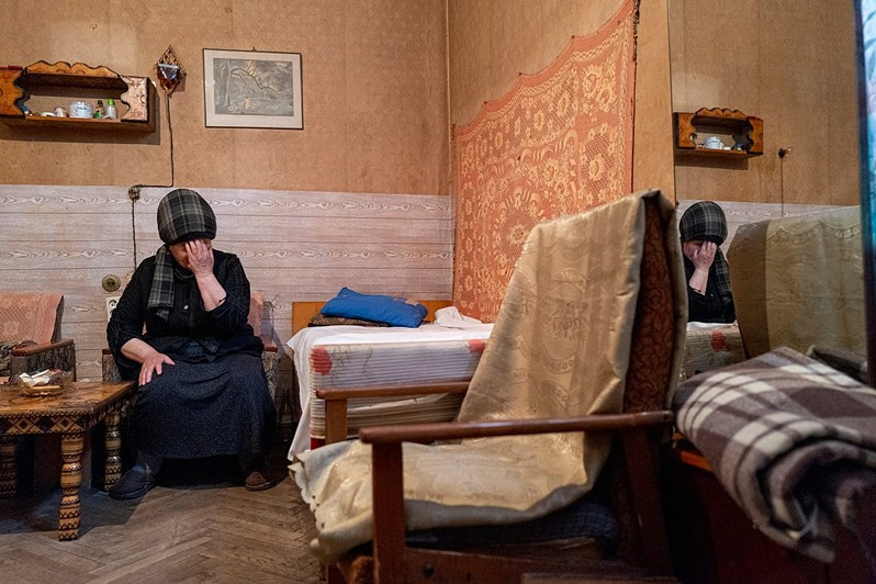 Svetlana Chivadze (aged 63) from the village of Akhalsopeli, the ‘Sakartvelo’ sanatorium, Tskhaltubo municipality, Imereti region, Georgia. May 2021