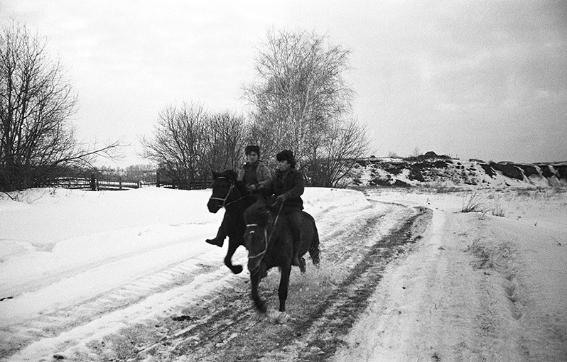 Spring races, Novosibirsk region, Russian SFSR. March 1985