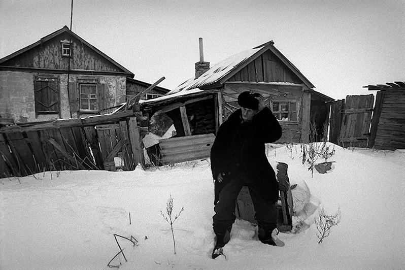 Behind the outskirts of the yard economy, Senshin khutor, Oblivsky district, Rostov-on-Don region, Russia. January 2012