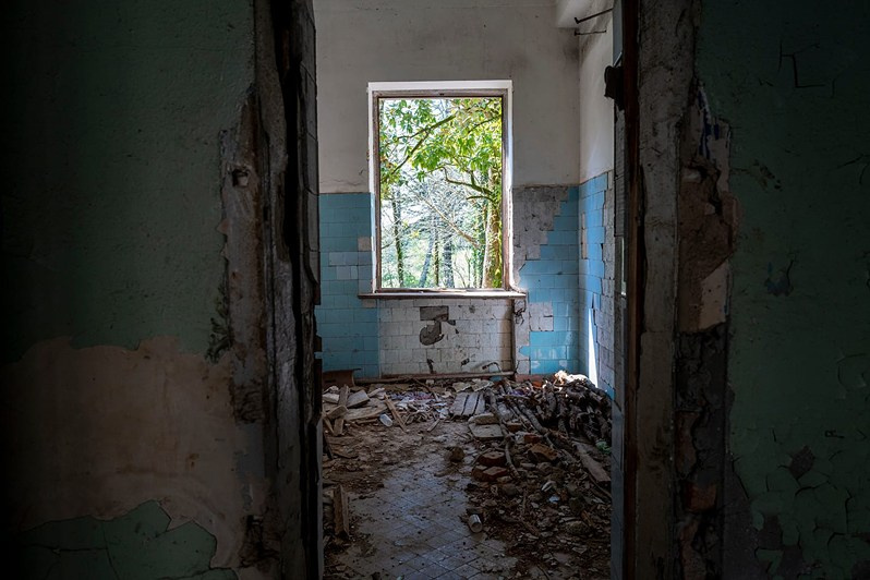 The ‘Metallurg’ sanatorium, Tskhaltubo municipality, Imereti region, Georgia. April 2021