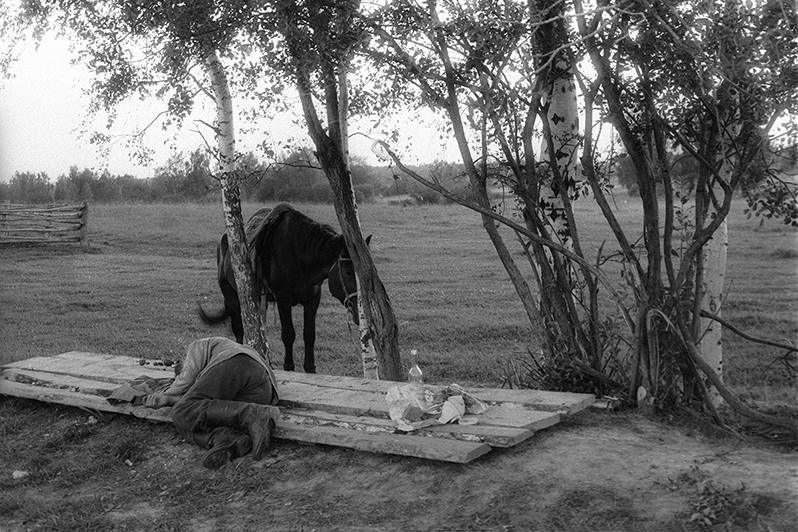Shepherd, near Fedorovka village, Dorogobuzhsky district, Smolensk region, Russia. August 1995