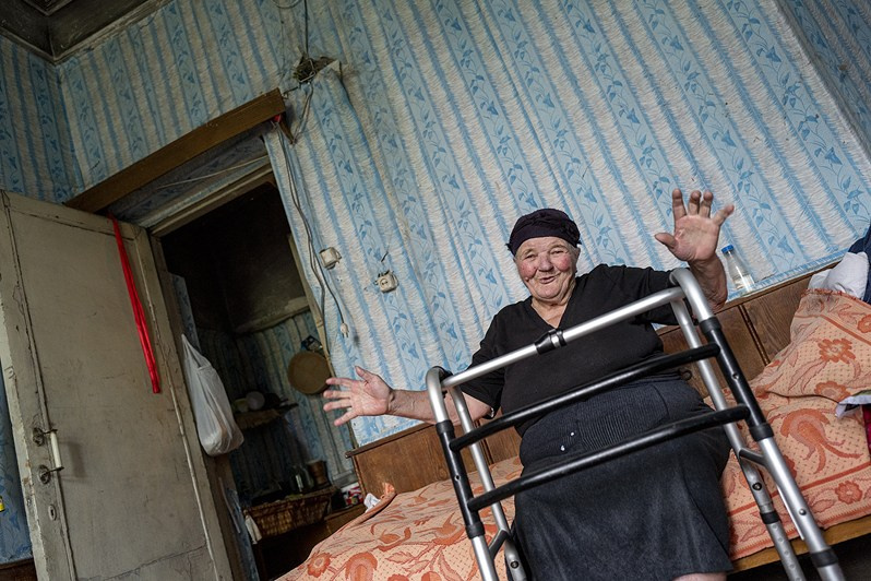 Lamze Georgadze (aged 79) from the village of Estonka, the ‘Medea’ sanatorium, Tskhaltubo municipality, Imereti region, Georgia. May 2021