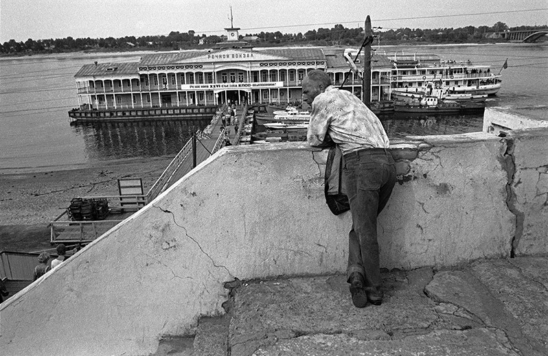 At the river station, Rybinsk, Yaroslavl region, Russian SFSR. July 1983