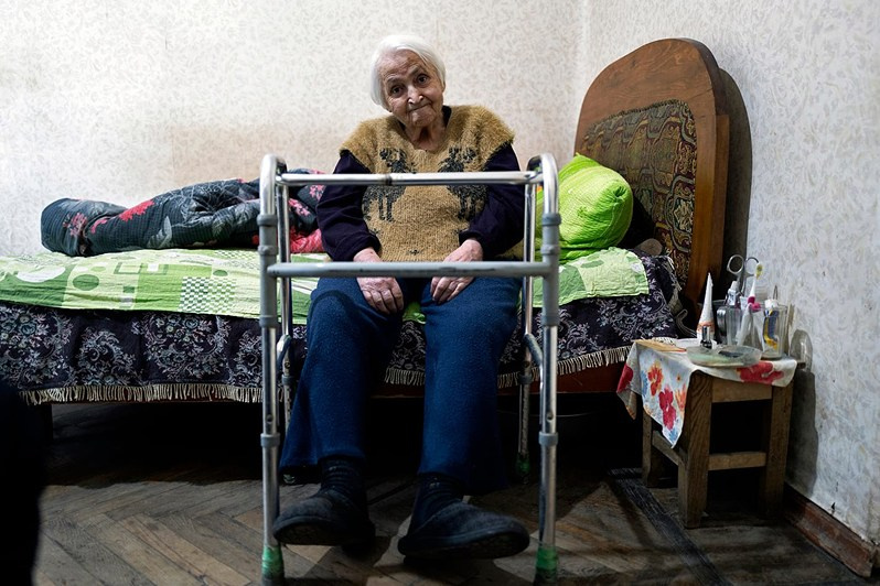 Maro Gogobereshvili (aged 85) from Gudauta, the ‘Sakartvelo’ sanatorium, Tskhaltubo municipality, Imereti region, Georgia. May 2021