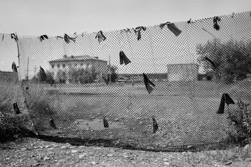 Fence, Ola urban-type settlement, Magadan region, Russia. August 2014