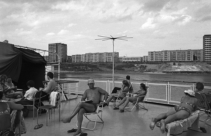 On deck, Rybinsk, Yaroslavl region, Russian SFSR. July 1983