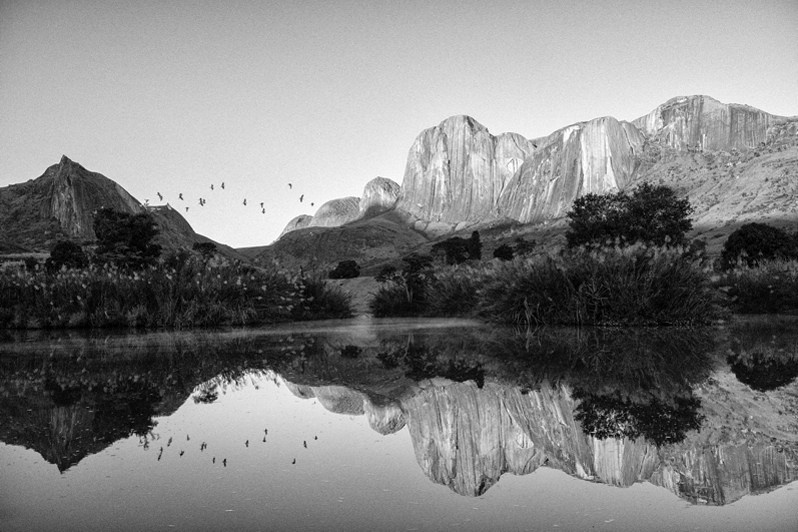 Reflection of the valley, Tsaranoro valley, Haute Matsiatra region, Fianarantsoa province, Republic of Madagascar. 2019