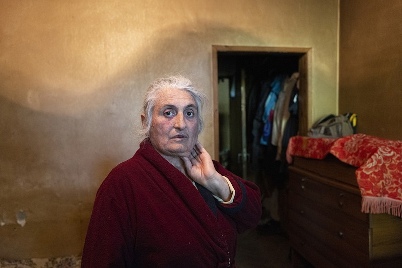 Julieta Babakhidze (aged 65) from the village of Yastva, the ‘Intourist’ sanatorium, Tskhaltubo municipality, Imereti region, Georgia. May 2021