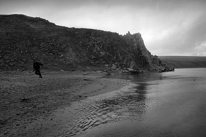 Inspection of fishing nets near Nunyamo settlement (non-existent), Chukotka, Russia. September 2007