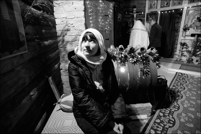 "Before a confession", village of Pogost, Pudozh district, Karelia, Russia, January 2009