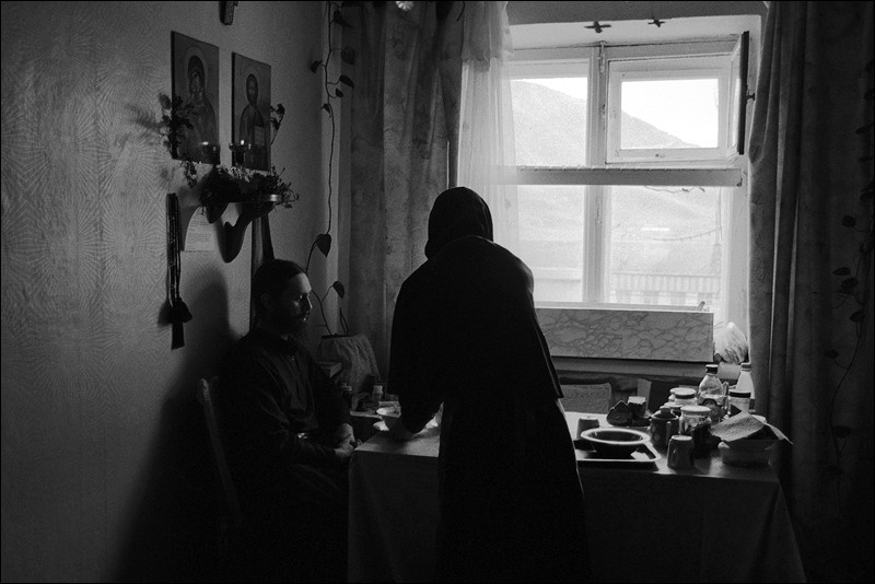 "The meal in the monastery's apartment", settlement of Provideniya, Chukotka, Russia, September 2007