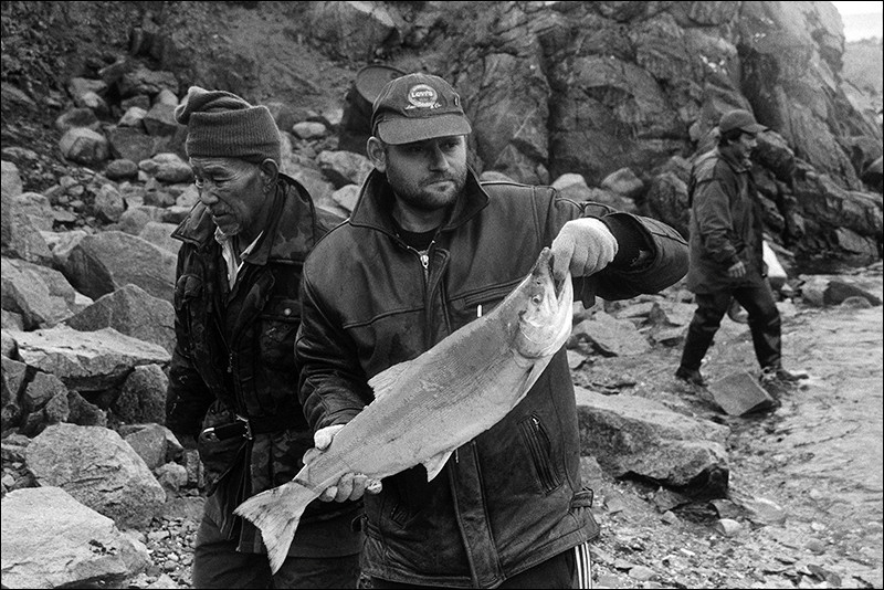 "Fishermen on cape of Nunyamo", near settlement of Nunyamo (non-existent), Chukotka, Russia, September 2007
