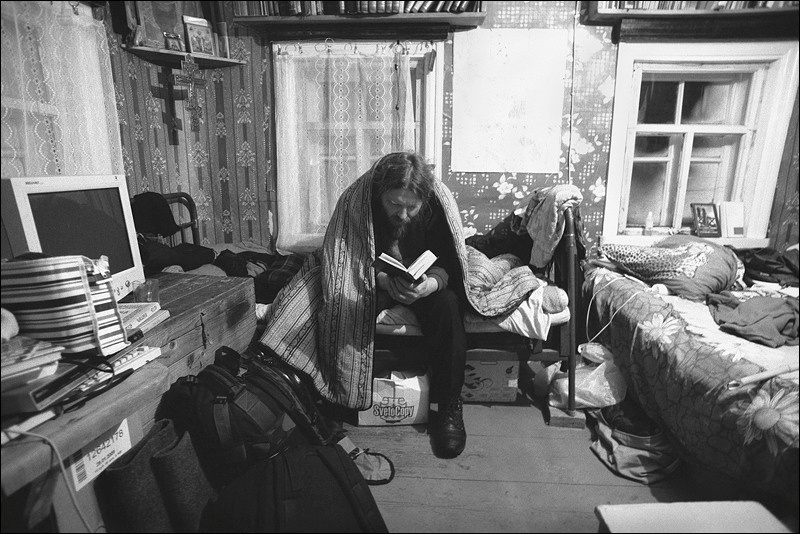 "The Bookworm", village of Pogost, Pudozh district, Karelia, Russia, January 2009