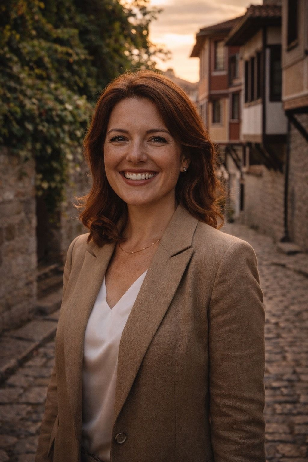 business portrait woman Old Town Plovdiv