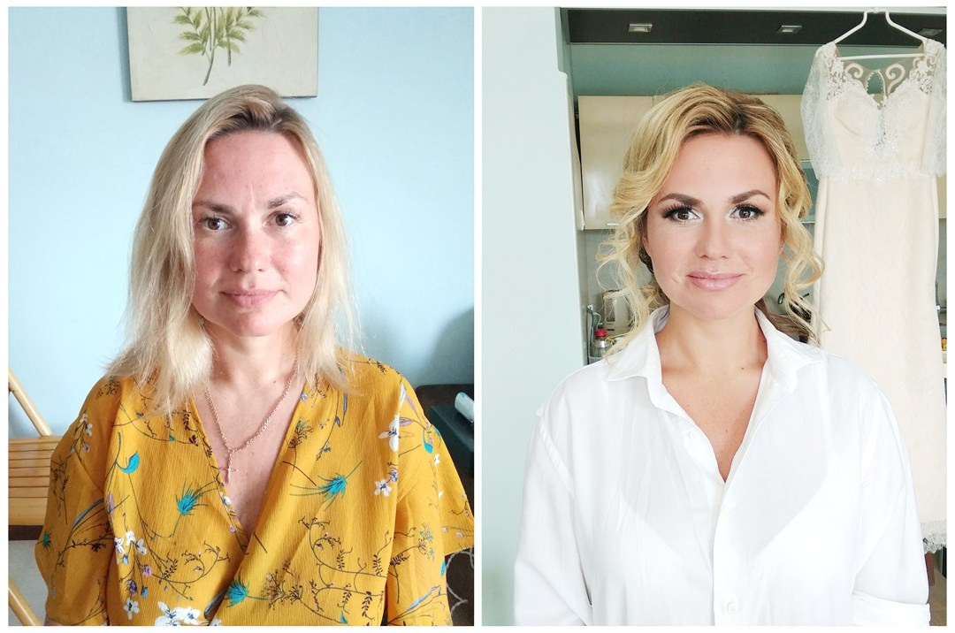 Before/after makeup in Montenegro. Makeup artist and hairdresser in Montenegro Nadia Lia