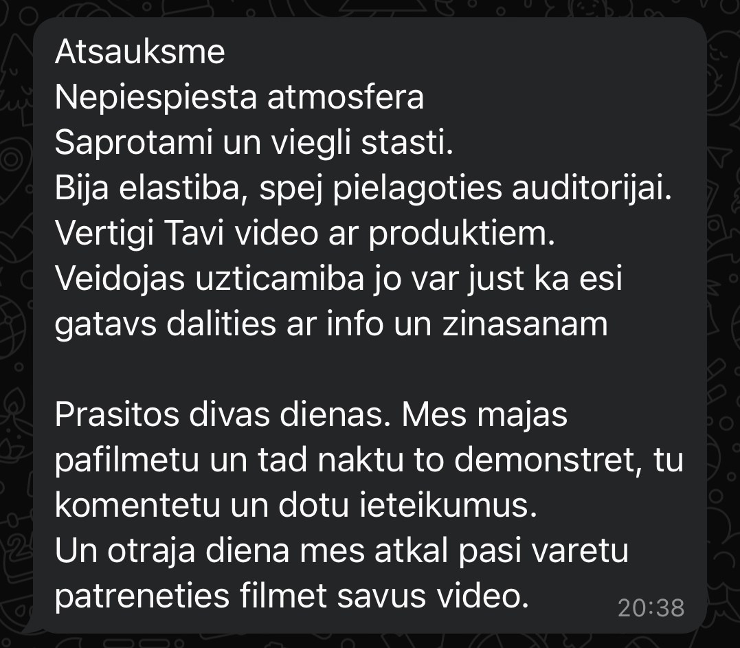 Privātās apmācības - video filmēšana un montāža. Video shooting and creating with phone, iPhone Video School