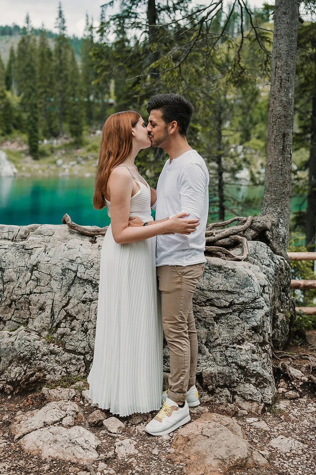Sesión de Preboda en el Lago di Carezza, Dolomitas | El Velo Blanco. El Velo Blanco I Fotógrafos de Bodas