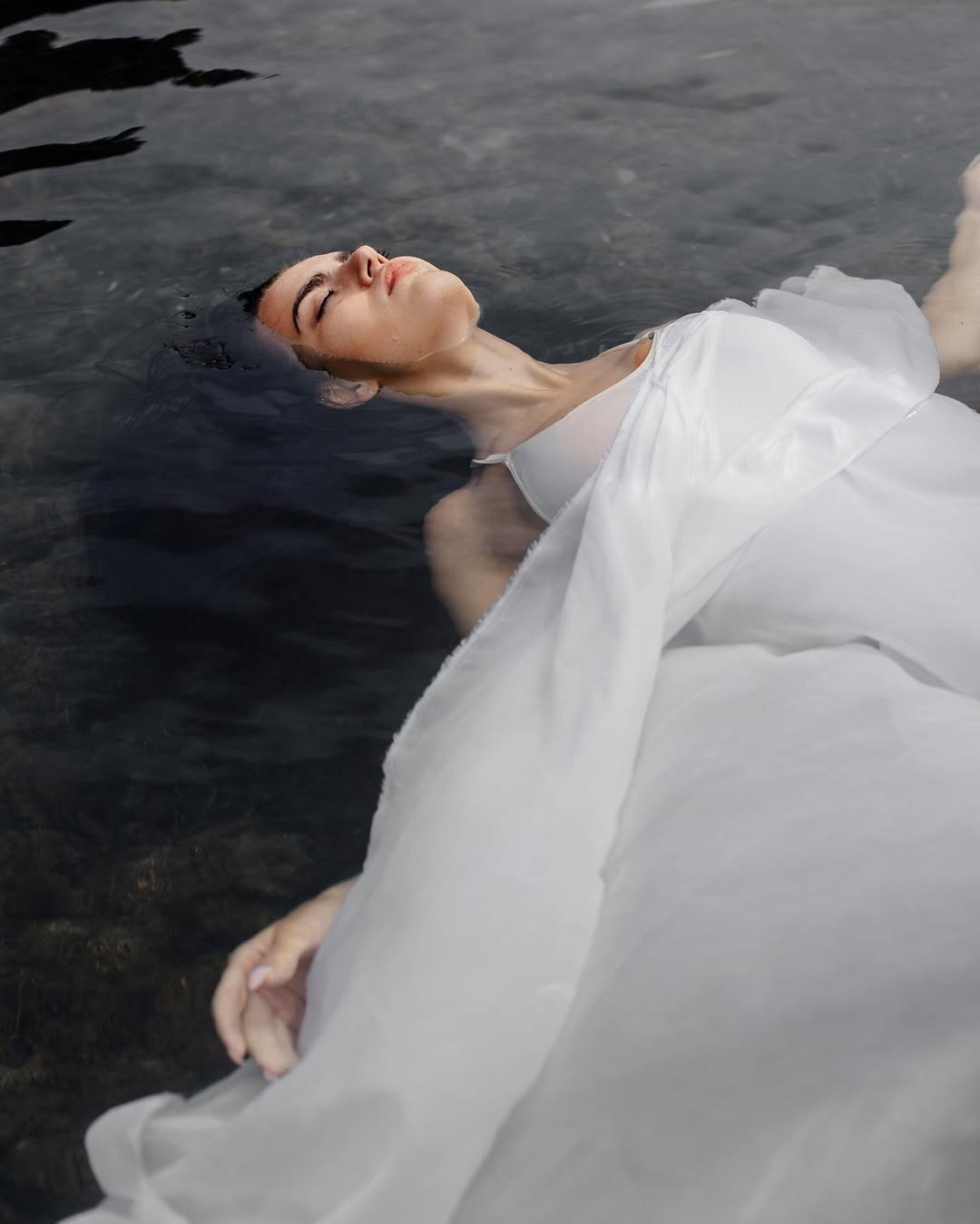 portrait of a woman in the ocean