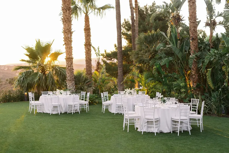 wedding round white tables