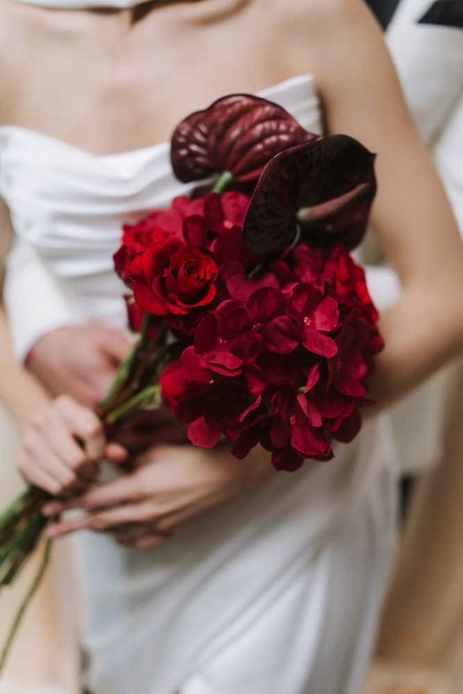 Bunter ausgefallener Brautstrauß für mutige Bräute