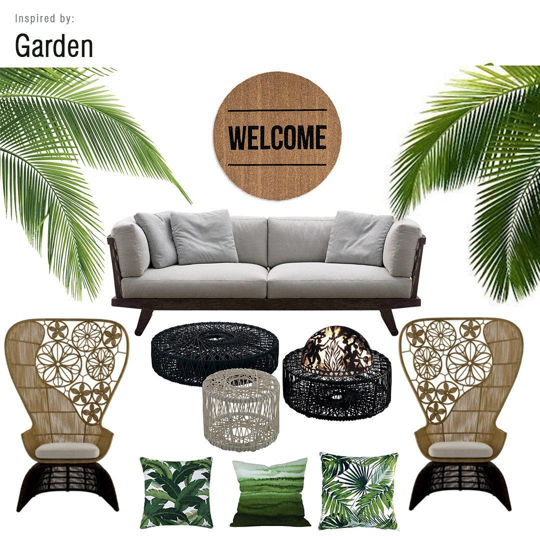 concept board in green color, called Garden