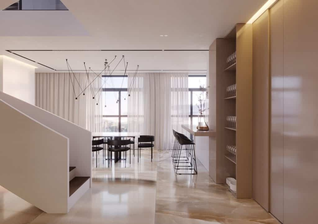 CONTEMPORARY PENTHOUSE. Дизайн интерьера и 3D-визуализация | AB Design Buro