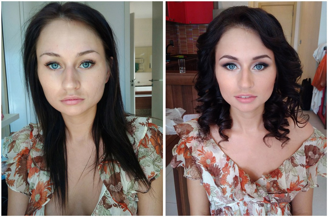 Before/after makeup in Montenegro. Makeup artist and hairdresser in Montenegro Nadia Lia