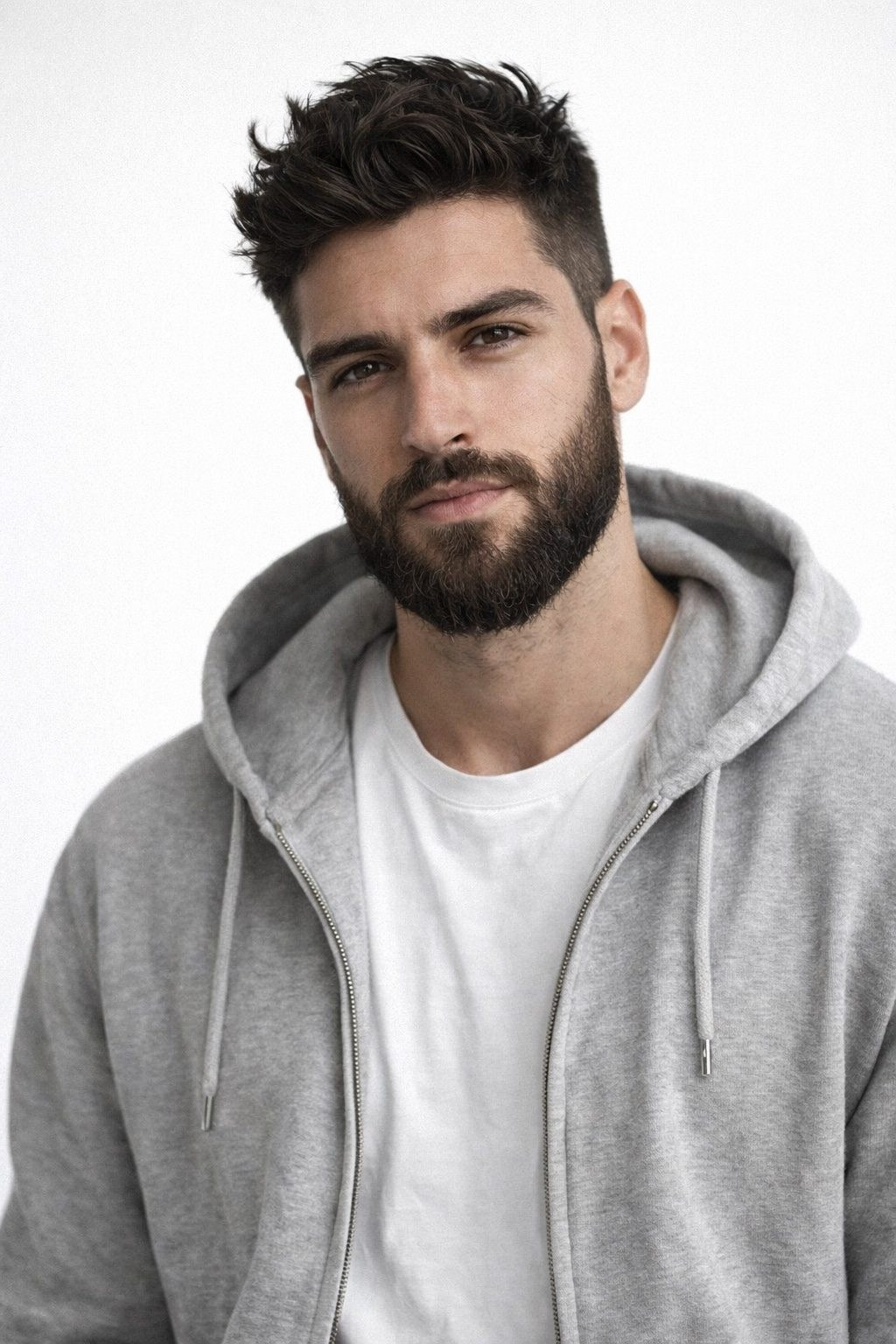 Мужской студийный портрет на белом фоне