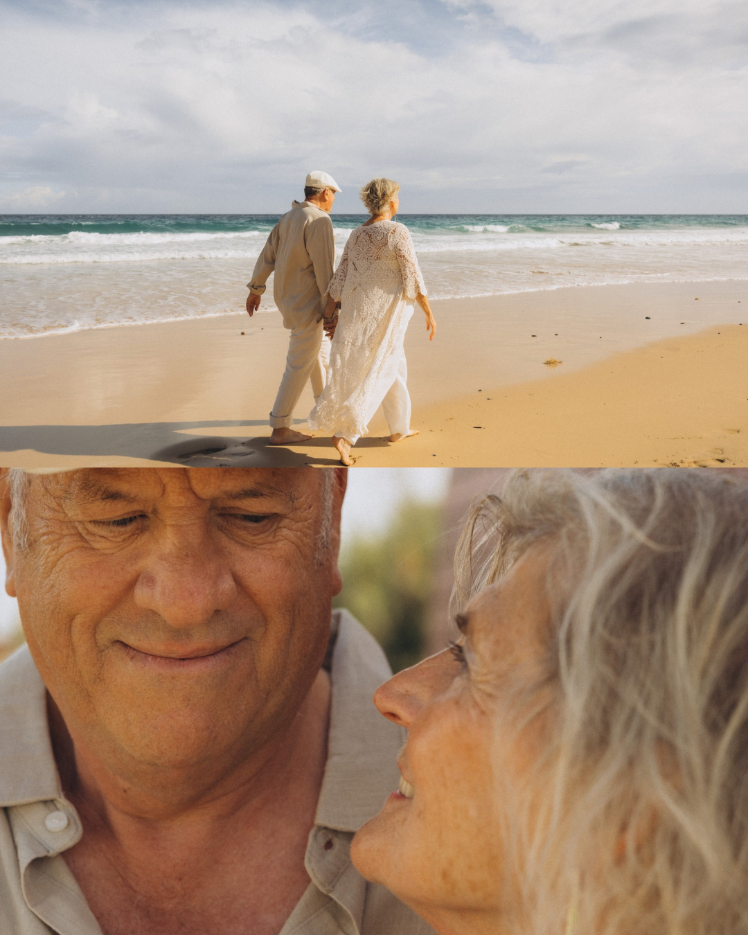 Photo session of a couple aged 70+