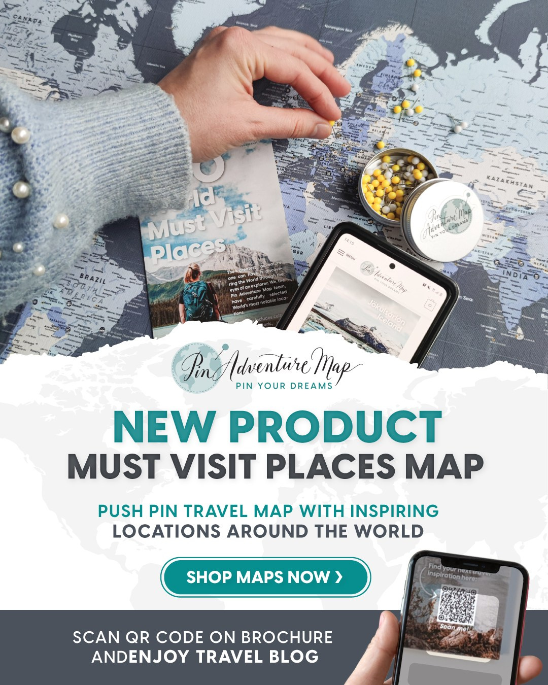 Ad Campaign for new Pin Adventure Map product launching. ContentLab — visual content for your business