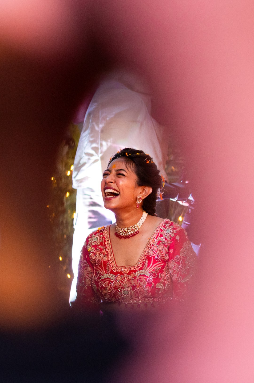 Hands in the Air: Chiranjeev & Niharika at Hyatt Centric Hebbal. Truly Yours | Documentary Wedding Photography & Films | Sharath Padaru, Bangalore