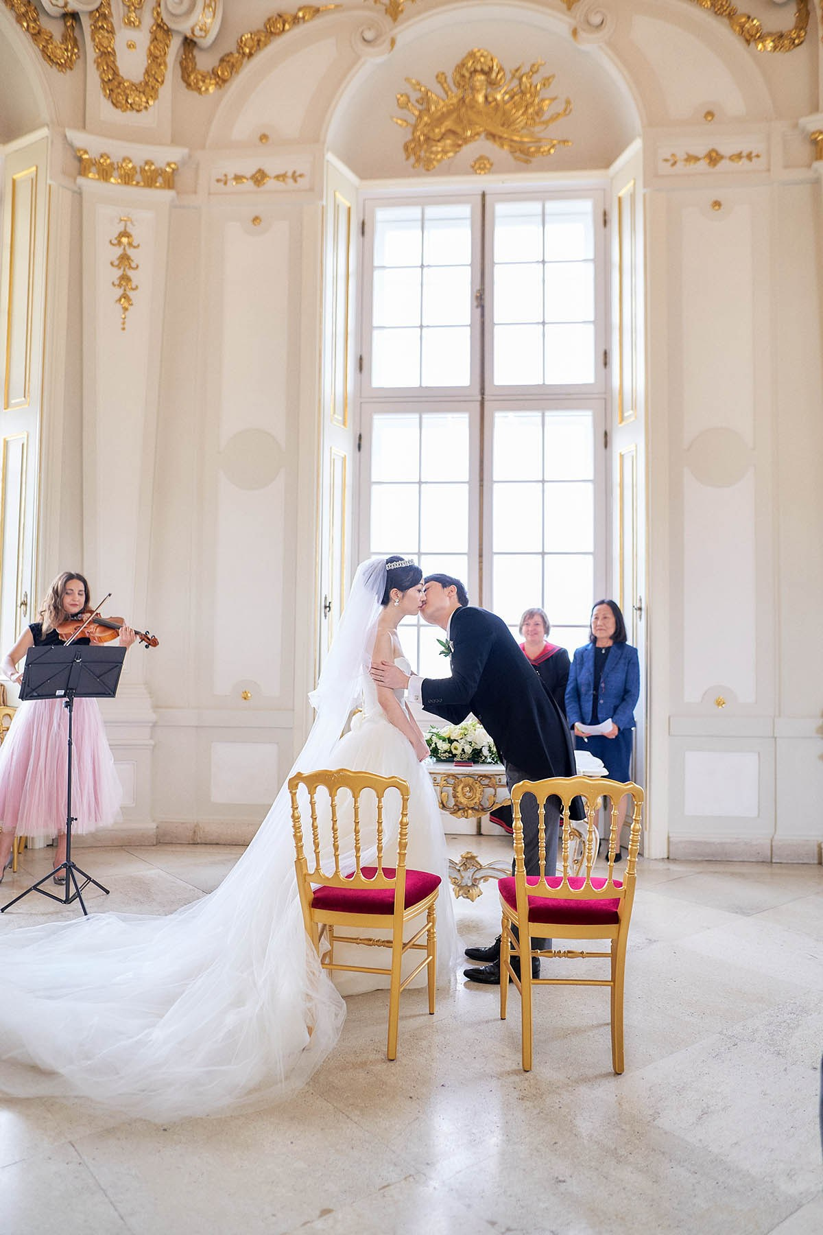 Hitomi and Katsuya’s first kiss as husband and wife