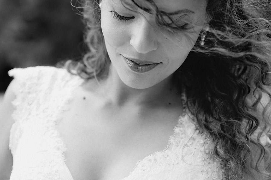 Intimate bridal portrait natural light — fine art film wedding photography