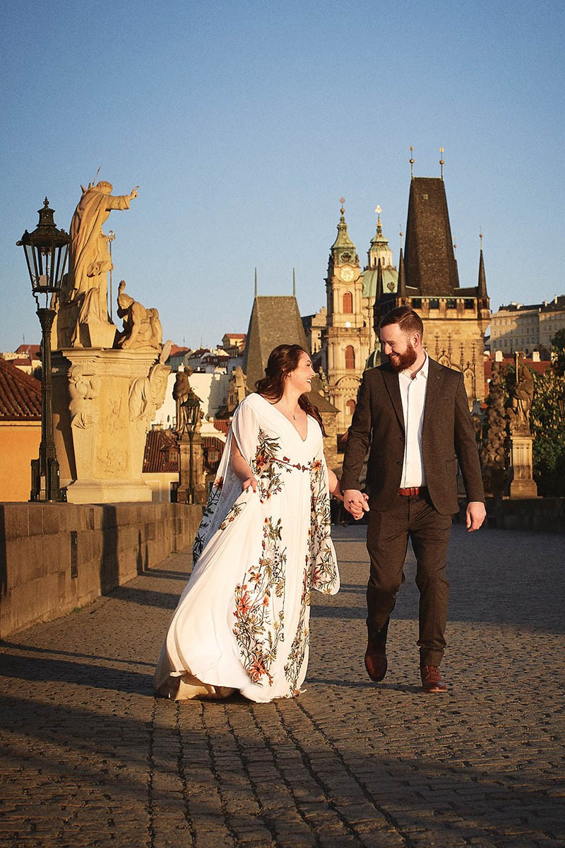 Pre-Dawn Sunrise Engagement Session in Prague