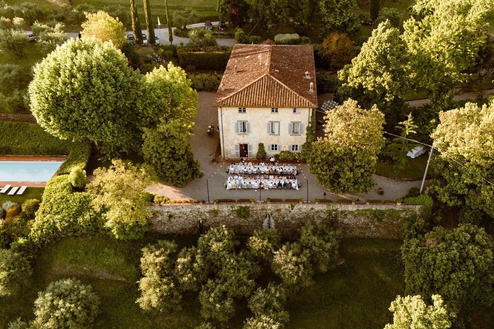 Wedding reception dinner at Fattoria Mansi Bernardini Tuscany
