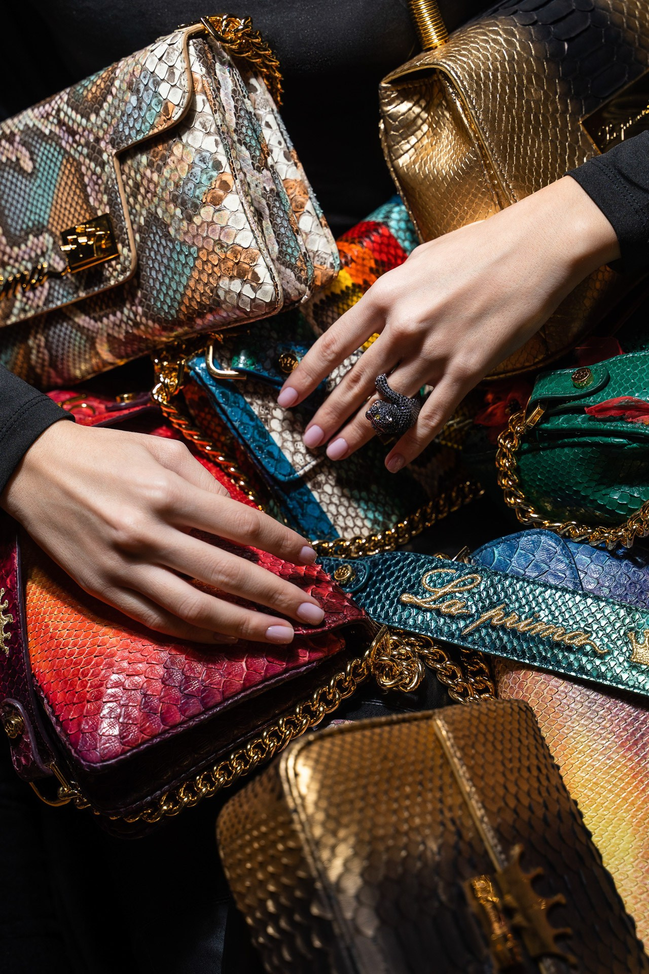 Close-up of luxury accessories and textures, fashion detail photography