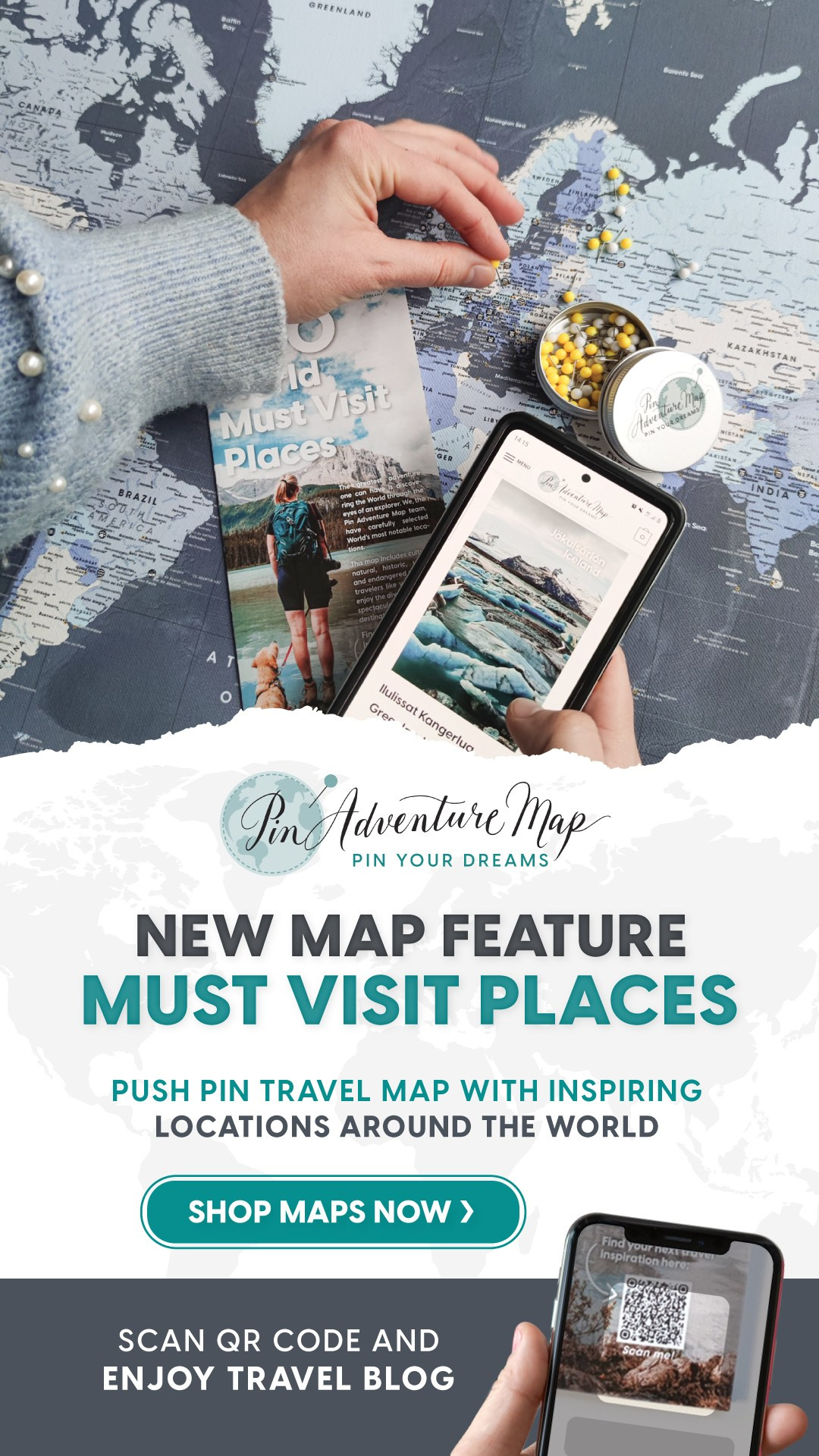 Ad Campaign for new Pin Adventure Map product launching. ContentLab — visual content for your business
