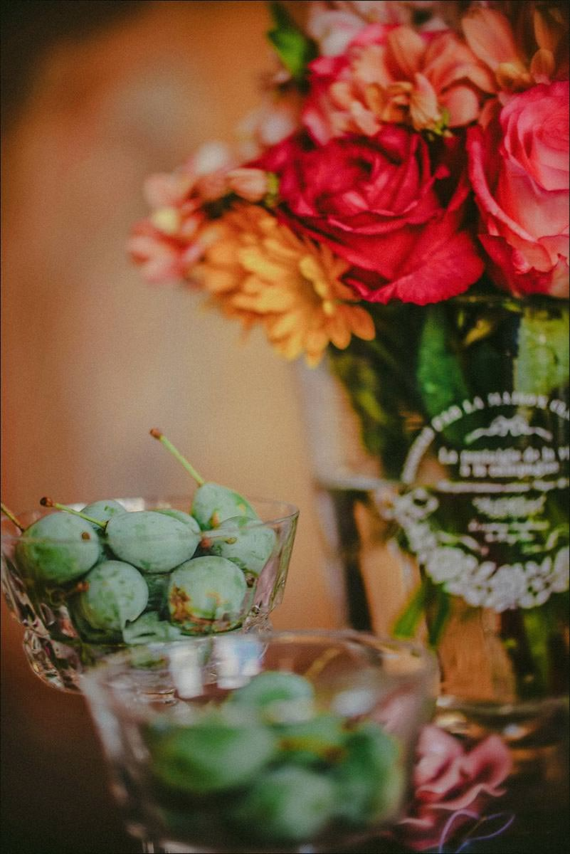 Floral arrangements and antique chairs in the bride-designed Sala Terrena at Vrtbovská Zahrada