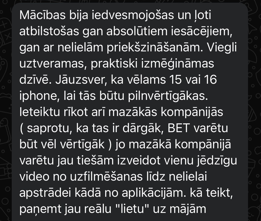 Meistarklase - filmējam ar telefonu. Video shooting and creating with phone, iPhone Video School