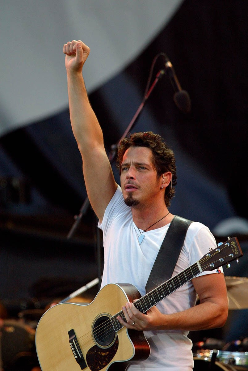 Chris Cornell on stage during the Live 8 Concert in Berlin.