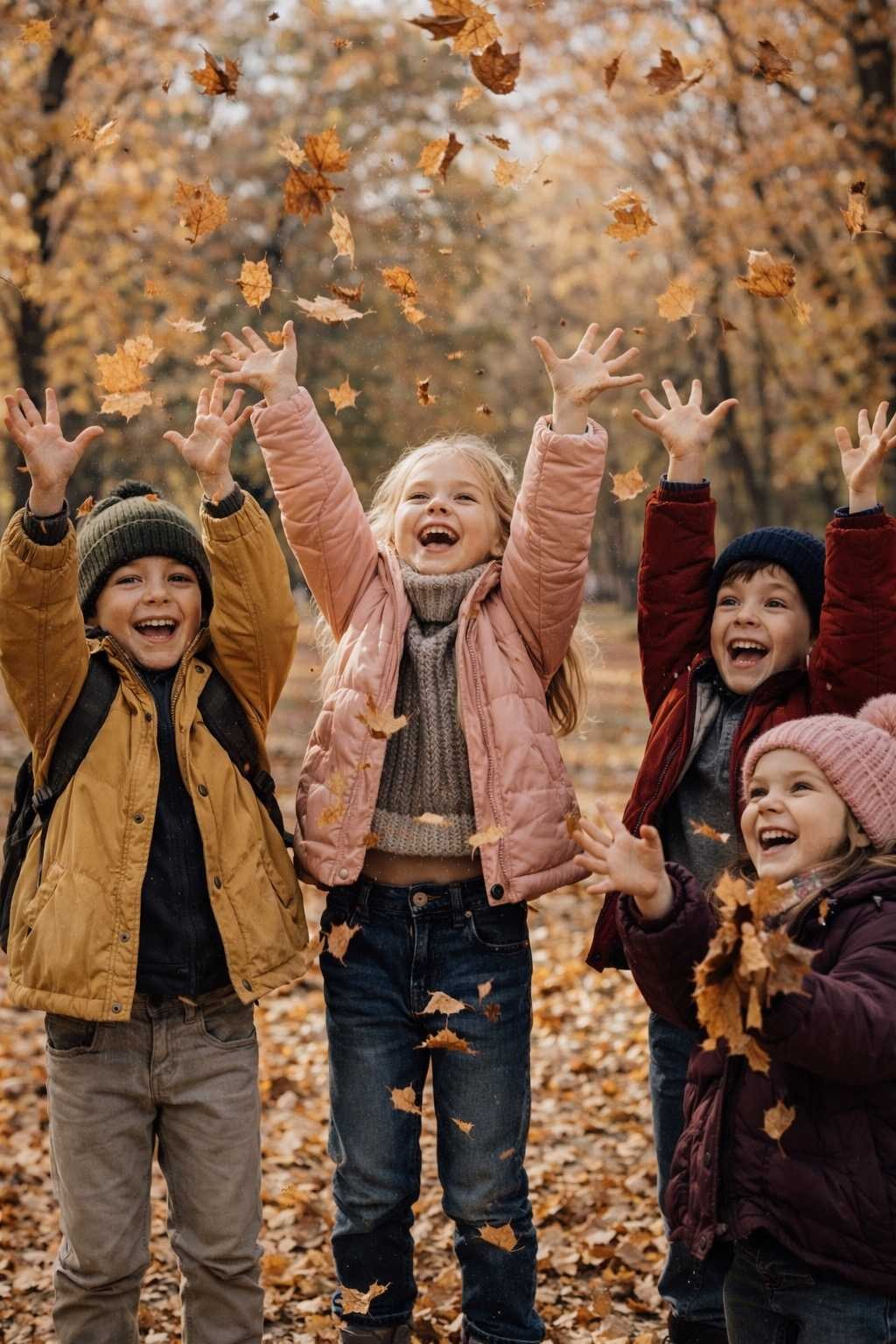 children group autumn park Plovdiv