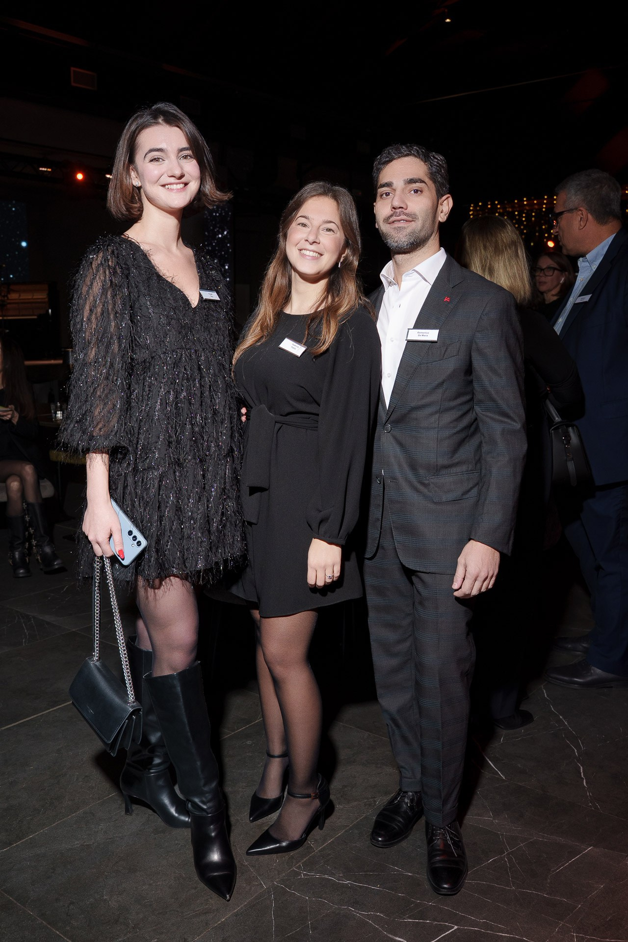 Corporate event networking in Milan with professional guests enjoying a business cocktail reception