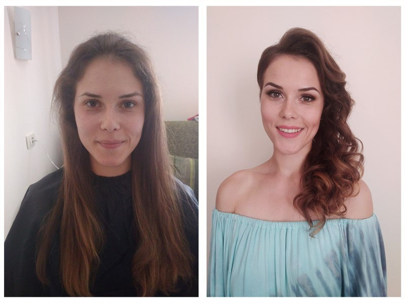 Before/after makeup in Montenegro. Makeup artist and hairdresser in Montenegro Nadia Lia