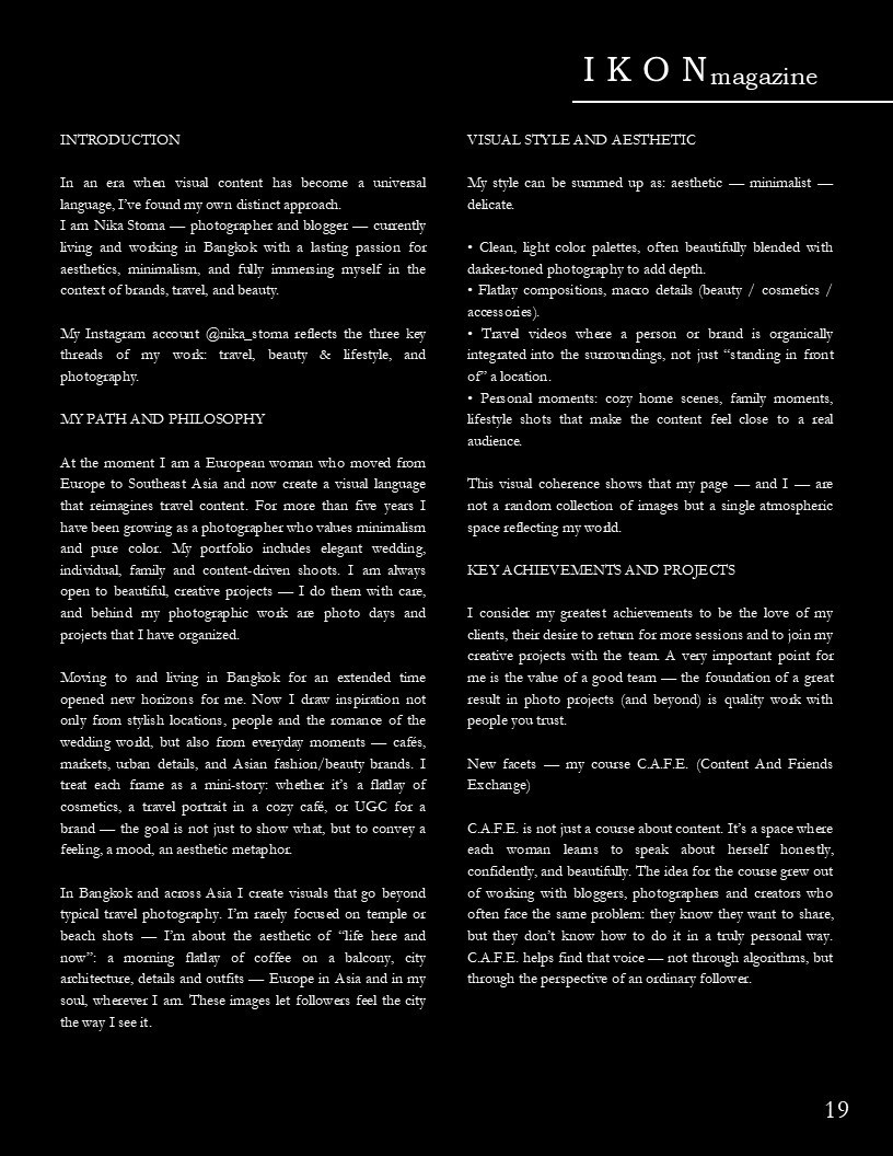 Photographer and Blogger Europe/Asia Nika Stoma